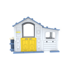 Vaikų žaidimų namas su prieškambariu ir krepšinio lanku, Mėlynas