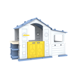 Vaikų žaidimų namas su prieškambariu ir krepšinio lanku, Mėlynas