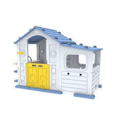 Vaikų žaidimų namas su prieškambariu ir krepšinio lanku, Mėlynas