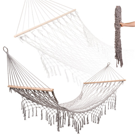 Sodo hamakas BOHO 200 cm pilkos spalvos