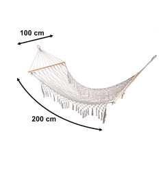 Sodo hamakas BOHO 200 cm pilkos spalvos