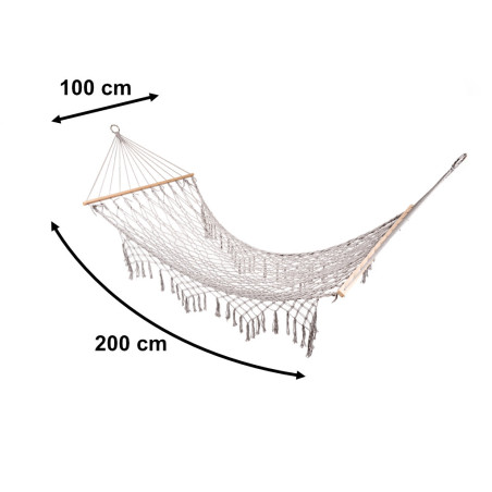 Sodo hamakas BOHO 200 cm pilkos spalvos