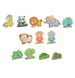 3D šviečiantis magnetinis konstruktorius gyvūnų parkas 90 detalių