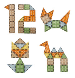 3D šviečiantis magnetinis konstruktorius gyvūnų parkas 90 detalių