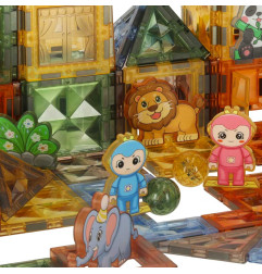 3D šviečiantis magnetinis konstruktorius gyvūnų parkas 124 detalės