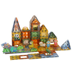 3D šviečiantis magnetinis konstruktorius gyvūnų parkas 124 detalės