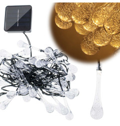 Saulės baterijų led sodo žibintai 6,5 m 30LED šiltai baltos spalvos