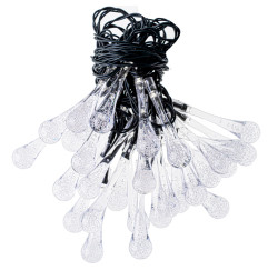 Saulės baterijų led sodo žibintai 6,5 m 30LED šiltai baltos spalvos