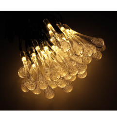 Saulės baterijų led sodo žibintai 6,5 m 30LED šiltai baltos spalvos