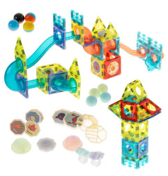 3D Šviečiantis magnetinis konstruktorius 75 detalės