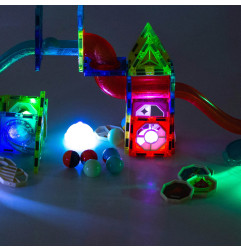 3D Šviečiantis magnetinis konstruktorius 75 detalės