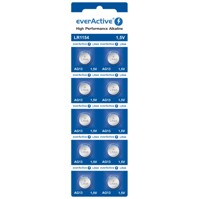 Baterijos everActive G13 LR44 LR1154 10vnt. Baterijos everActive G13 LR44 LR1154 10vnt.