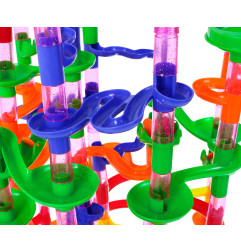 Konstruktorius su kamuoliukų trasa 219 detalių