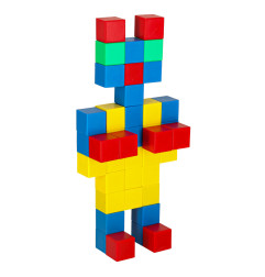 Mokomosios magnetinės kubinės konstrukcinės kaladėlės 64 el.