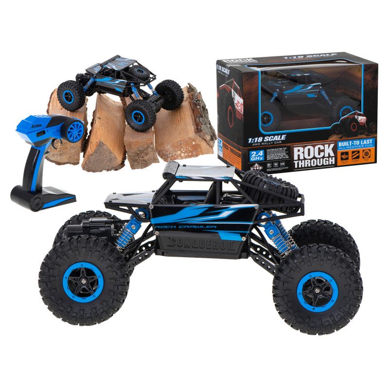 RC automobilis Rock Crawler HB 2.4GHz 1:18 mėlynas RC automobilis Rock Crawler HB 2.4GHz 1:18 mėlynas