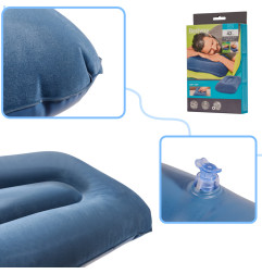 BESTWAY 67121 Kelioninė pripučiama veliūrinė pagalvėlė tamsiai mėlyna