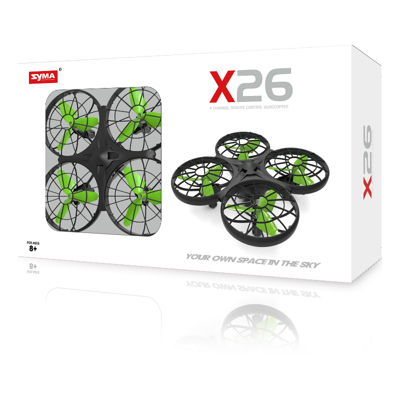 "Syma X26" kliūčių vengimo RC dronas 2.4Ghz be galvos "Syma X26" kliūčių vengimo RC dronas 2.4Ghz be galvos