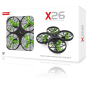"Syma X26" kliūčių vengimo RC dronas 2.4Ghz be galvos "Syma X26" kliūčių vengimo RC dronas 2.4Ghz be galvos