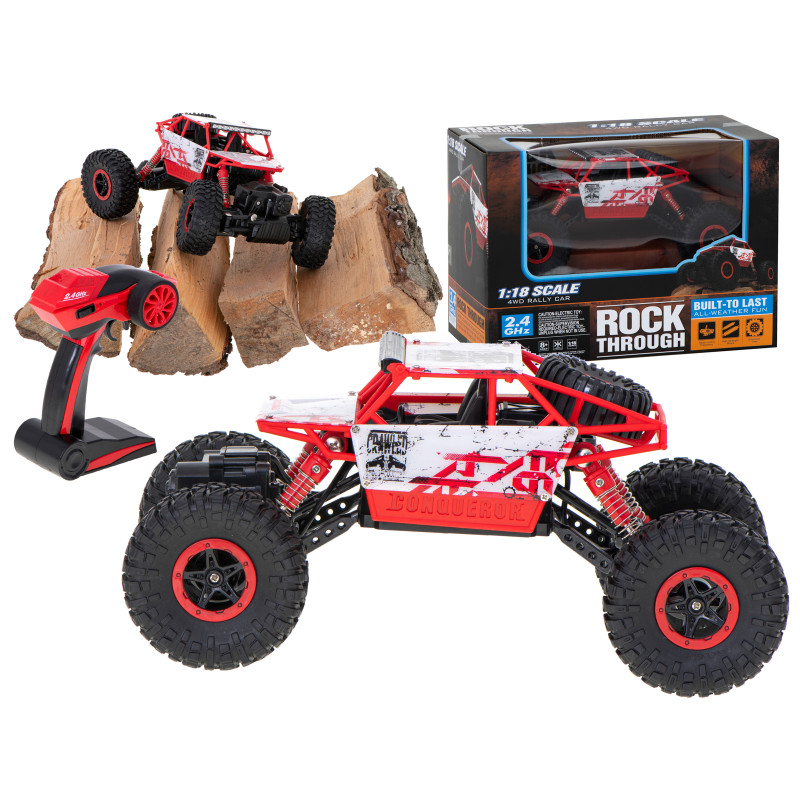 RC automobilis Rock Crawler HB 2.4GHz 1:18 raudonas RC automobilis Rock Crawler HB 2.4GHz 1:18 raudonas
