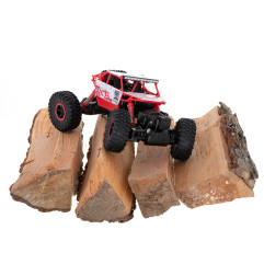 RC valdomas automobilis Rock Crawler HB 2.4GHz 1:18 raudonas