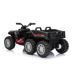 Vaikiškas elektrinis keturratis su priekaba TX ATV, Juodas