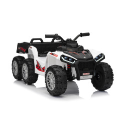 Vaikiškas elektrinis keturratis su priekaba TX ATV, Baltas