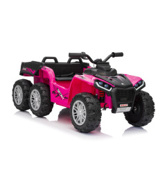 Vaikiškas elektrinis keturratis su priekaba TX ATV, Rožinis