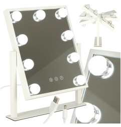 LED makiažo veidrodis su USB lemputėmis 25x30cm