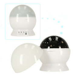 Žvaigždžių projektorius naktinė švieselė 2in1 USB baltas