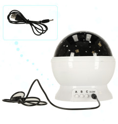 Žvaigždžių projektorius naktinė švieselė 2in1 USB baltas