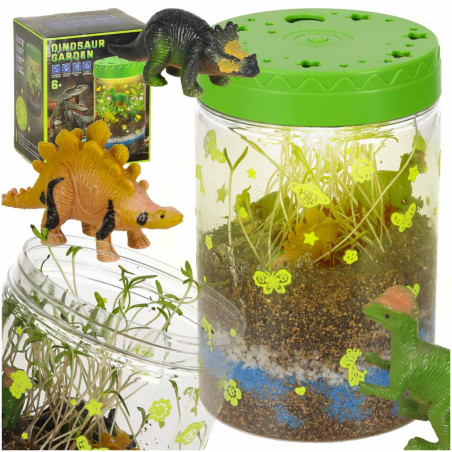 Dinozaurų terariumas su LED naktine šviesa