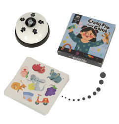 Kortų žaidimas "Crazy Flip card game" su kortomis ir skambučiu