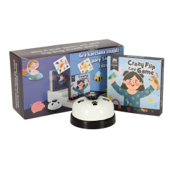 Kortų žaidimas "Crazy Flip card game" su kortomis ir skambučiu
