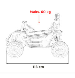 Vaikiškas elektrinis bagis SPEEDY 4x4, Raudonas