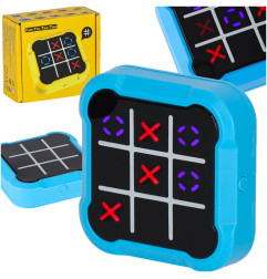 Apskritimas kryžius kryžius elektroninis galvosūkių žaidimas tic tac toe nešiojamoji konsolė mėlyna