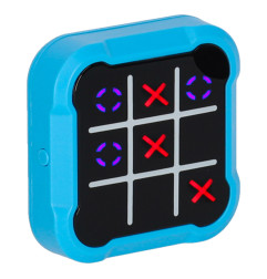 Apskritimas kryžius kryžius elektroninis galvosūkių žaidimas tic tac toe nešiojamoji konsolė mėlyna