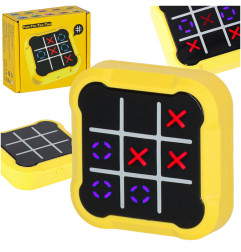 Kryžių ratas elektroninis galvosūkių žaidimas tic tac toe konsolė nešiojamas geltonas