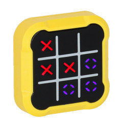 Kryžių ratas elektroninis galvosūkių žaidimas tic tac toe konsolė nešiojamas geltonas