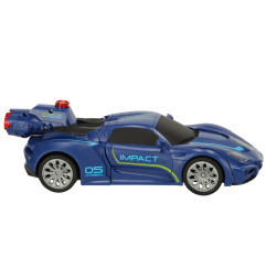 RC valdomas Transformeris robotas automobilis mėlynas