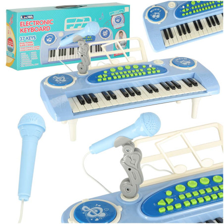 Vaikiška Klaviatūra/pianinas su mikrofonu mėlynas