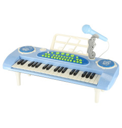 Vaikiška Klaviatūra pianinas su mikrofonu mėlynas