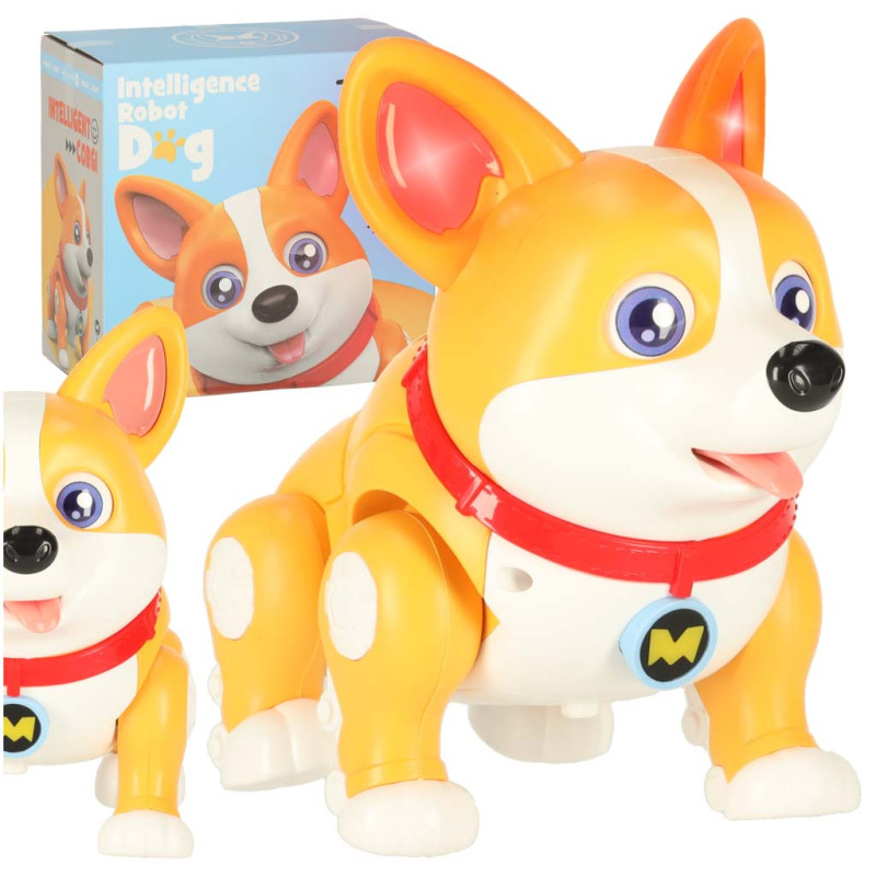 Šuo šuo interaktyvus robotas Corgi šviečiančios ausys muzika Šuo šuo interaktyvus robotas Corgi šviečiančios ausys muzika