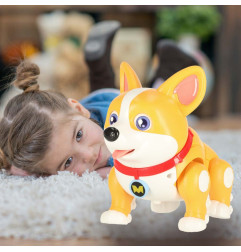 interaktyvus robotas šuo Corgi šviečiančios ausys ir muzika