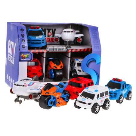 Žaislinių automobilių ir lėktuvo rinkinys