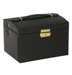 Juvelyrinių dirbinių dėžutė su stalčiais juoda