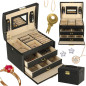 Juvelyrinių dirbinių dėžutė su stalčiais juoda Juvelyrinių dirbinių dėžutė su stalčiais juoda