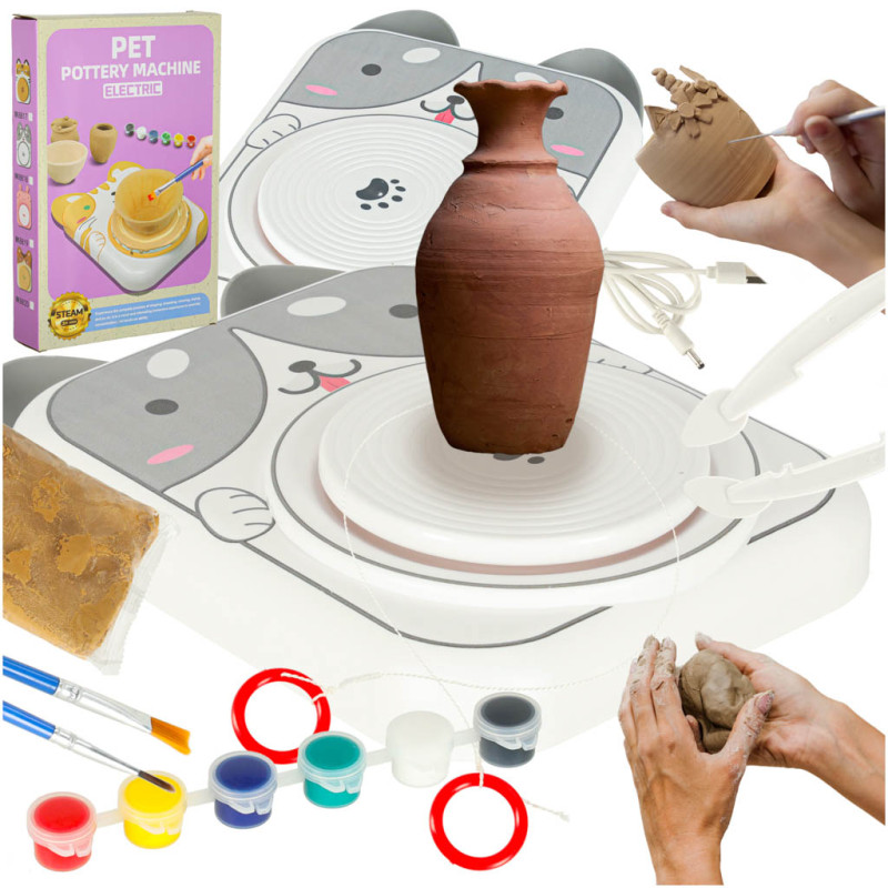 "Potter's wheel" kūrybinio molio rinkinys dažai šuniui pilkos spalvos "Potter's wheel" kūrybinio molio rinkinys dažai šuniui pilkos spalvos