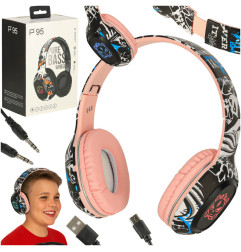 "Bluetooth" belaidės ausinės "Gaming Sport" rožinės spalvos