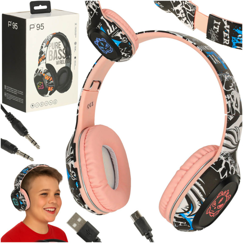 "Bluetooth" belaidės ausinės "Gaming Sport" rožinės spalvos "Bluetooth" belaidės ausinės "Gaming Sport" rožinės spalvos