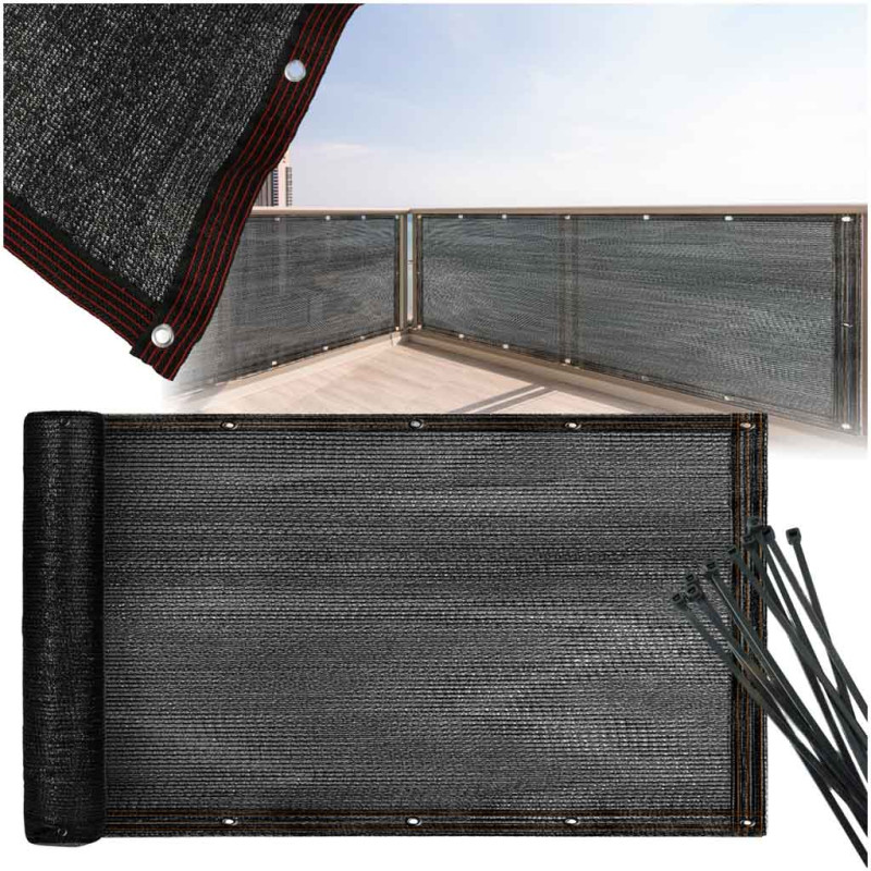 Balkono danga LUARO maskuojamasis kilimėlis šešėlių tinklas balkonui terasai 150g/m2 105x500cm UV Balkono danga LUARO maskuojamasis kilimėlis šešėlių tinklas balkonui terasai 150g/m2 105x500cm UV
